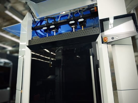 Stratasys F3300 FDM 3D Printer build chamber close up